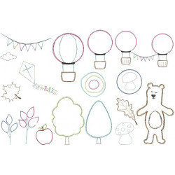 Stickserie - Herbst Doodle